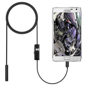 Endoscope mm Android Waterproof Mobile Phone LED Inspection Camera Borescope Hard soft Wire Car Pipe IP Cameras