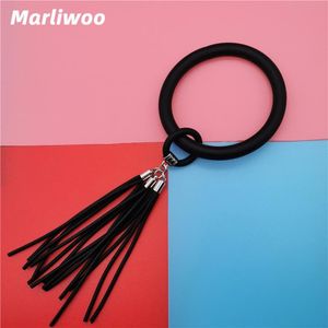 Marliwoo Bangles de pulseira de pulseira preta pulseira de couro para mulheres moda boho jóias silicone bracelets charm festival acessórios