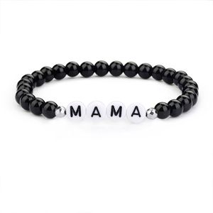 26 Letter Name Bracelet Stretch DIY Black Glass Bead Boho Friendship Bracelets For Girls Women Summer Beach Jewelry