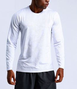Mens Tracksuit Tees Polos T-Shirts Men fitness sports top breathable and quick-drying running training long-sleeved sweat-absorbent round neck long T-shirt