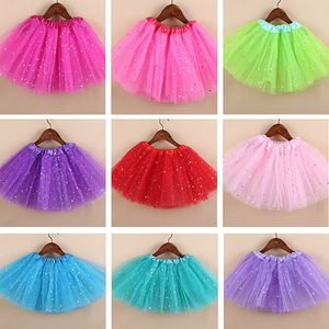 Crianças meninas brilhar glitter tutu vestido bebê crianças lantejoulas stars lace dança ballet tulle tutu saia princesa vestido