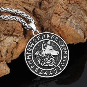 Naszyjniki wiszące nordyckie Viking Odin Wolf Geri i Freki Rune Naszyjnik moda retro men norse amulet biżuteria akcesoria