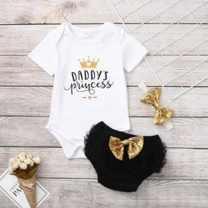 Söt 3st Girl Outfits Clothes Topps Romper Tutu Shorts Pants Newborn Baby Clothes Unisex Summer Clothing