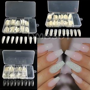 Press on nails luxury wholesale fake nail 100 piece boxed long full stick ballet French phototherapy nail patch artificial box color sending randomly