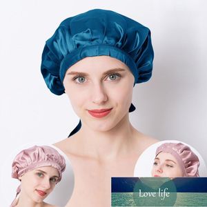 Duş Kapaklar Ayarlanabilir Bağcıklar kadın Dut Ipek Uyku Saç Şapka Bakım Saten Uyku Bonnet Yüksek Kalite Yumuşak Gece Cap Fabrika Fiyat Uzman Tasarım Kalitesi Son