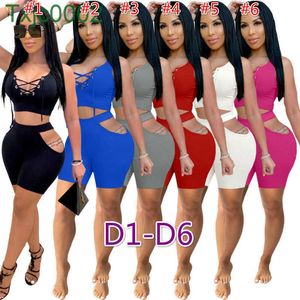 Kobiety Dres Dwa Kawałki Zestaw Designer Summer Tie Dye Wzór Drukowane Ubrania Casual Krótki Rękaw Seksowna Koszulka Spodenki Sportswear 6 Styl