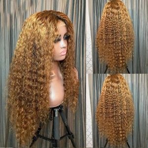 Wholesale blonde silk top wig for sale - Group buy Lace Wigs Honey Blonde Full Human Hair With Baby Remy Silk Top x6 Front Bouncy Curly Frontal Preplucked Headband