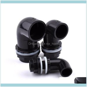 Equipamentos Suprimentos Pátio, Gramado Home Garden2 ~ 10pcs 20 ~ 50mm Preto PVC 90 ° Conectores EQUENOS CONECTORES AQUARIUM Fish Tank Drenagem Entrada Integra