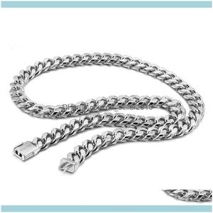 قلادة المعلقات JewelryFashion 925 Sterling Sier Cuban Link Necklace للرجال