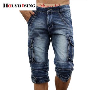 men cargo Jean pants Casual bermuda homme male fashion Washed denim pant jeans shorts Big Pocket Cropped Male 150302