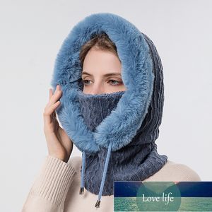 Winter Pelzmütze Maskensets mit Kapuze für Frauen gestrickt warm Outdoor Ski winddicht verdicken Plüsch flauschige Mützen Hut russischen Stil Fabrikpreis Experte