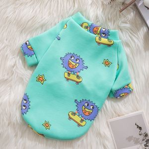 Cartoon Dog Apparel Pet Clothes Two Feet Plus Velvet Sweater Milk Dogs Cat Thermal Pullover Kläder