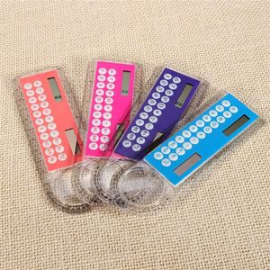 Mini Portable Solar Energy Calculators Creative Multifunction Ruler Student Rulers Calculator DH8585