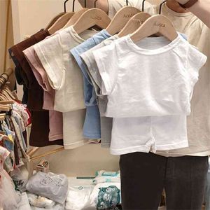 Summer Cotton Baby Clothing Set Solid Girls Tee Boys Short Sleeve T Shirt And PP Shorts 2pcs Infant Girl Clothes Sets 210521