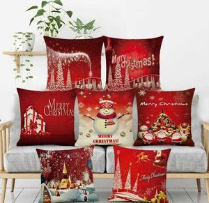 Pillowcase Year Gift Christmas New Merry Christmas Elk Snowflake Design Sofa Cushion Cover Car Waist Pillow Case 149styles