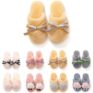 Dla tańszych zimowych kapciowa Kobiety różowe brązowe czarne szare śnieg slajdy wewnętrzne moda na zewnątrz dziewczęta panie furry slipper flats537 ry