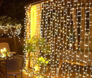 10m*4m LED -Vorhang Girlande Licht Weihnachtsdekorationen Hochzeit Feenmaterial Leuchten Urlaubsbeleuchtung für Wohnzimmer Partylichter Lichter
