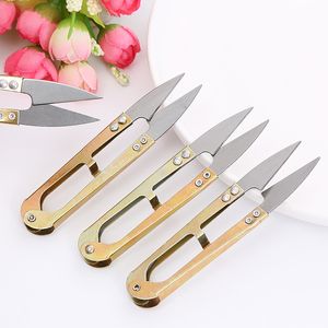 Gold Color Iron Scissors Tools Household Handy Mini Small Sewing Scissors DH9500