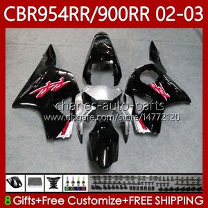 Kit carrozzeria per HONDA CBR900 CBR954 RR CBR 954 900 RR CC 2002-2003 Corpo 61No.39 CBR954RR CBR 900RR 954RR 900CC 02 03 CBR900RR CBR954-RR 2002 2003 Carene nere