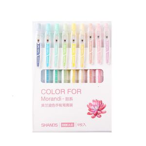 Penne gel 9 pezzi Kawaii giapponese carino set di penne glitterate per libri da colorare riviste disegno scarabocchi pennarello scuola di cancelleria