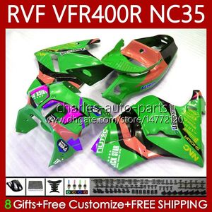 Body for Honda RVF VFR 400 RVF400 R 400RR VFR 400R 94-98 80NO.162 VFR400 R RVF400R NC35 V4 1994 1995 1996 Green Orange 1997 1998 VFR400RR VFR400R 94 95 96 97 98 KIT FAILING