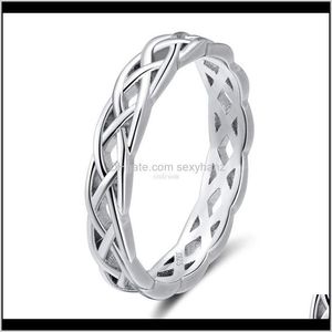 Hollow Knot Braid Ring Sier Rose Gold Rings Band For Men Women Fashion Jewelry Will And Sandy Gift Yjchz Idezc