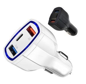 35W 7A QC 3.0 CAR Chargers PD Type C Fast Charger Dual USB -зарядное устройство Quick Зарядное зарядное платье 3 порты для iPhone Samsung GPS PC