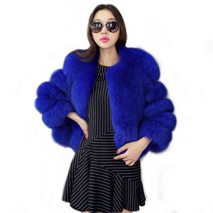 Women's Stitched Fur Coat Artificial Fur Multi Color 211207