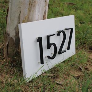 Yüzen modern ev numarası kapı ev adresi dijital dış işaret tabakları için siyah numaralar 5 in. Diğer Donanım