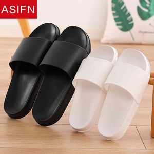 ASIFN Men Slippers Casual Slides Male Big Size Shoes Non-slip Slides Bathroom Summer Sandals Soft Sole Flip Flops Man Y0427