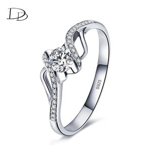 Anéis de casamento Dodo Fine elegante para mulheres White Gold Color Cubic Zircônia Promessa de noivado de noiva Fidget Jóias de moda DD005