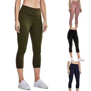 Summer Black High Waist Fitness Leggings Women Slim Push Up Seven Points Legging Female Elasticity Gym Workout 210604