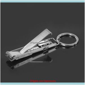 Strumenti Art Salon Health Beautystainless Steel Ultra-Thin Foldable Toe Toe Clippers con portachiavi Cutter Trimmer Sier Nail Tool Kit Key Rin