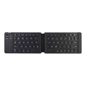 Portátil Ultra Fino Luz Mini Bluetooth 3.0 Dobrável Teclado Sem Fio Recarregável Keypad para iOS / Androidd Tablet Phone