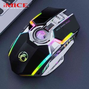 RGB Wireless Gaming Gaming Computer Mouse Silent Recarregável USB Musula 7 Keys LED Backlit Mice PC Laptop