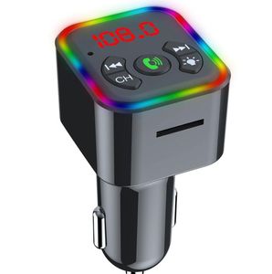 F9 F10 RGB Light Car transmitters MP3 Player Bluetooth 5.0 FM Transmitter Wireless Handsfree Cars Kit with Dual 3.1A Charger