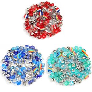 Wholesale 100pcs lot Mix Color DIY Round Loose Resin Acrylic Beads Charms Big Hole Available for European Jewelry Bracelet Bangle