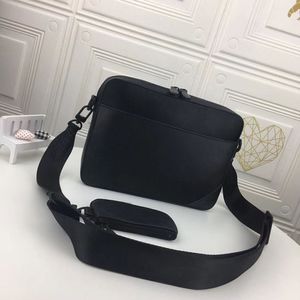 Najwyższej jakości Duo Messenger Torba Mono Embossed Skórzane Mężczyźni Crossbody Portfel 2 sztuki Zestaw Moda Mężczyzna Klasyczne Torby na ramię