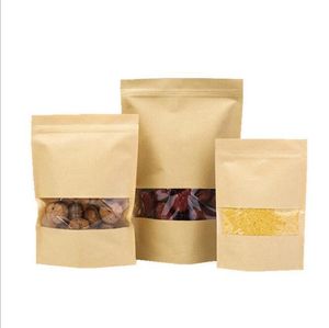 2021 Food Moisture-proof Bags Kraft Paper with Aluminum Foil Lining Stand UP Pouch valve Packaging seal Bag for Snack Candy Cookie fast ship