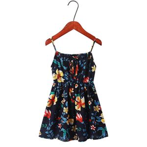 Summer Girls Dress Fashion Flower Suknie Dla Dziewczyn 3-12 Rok Duży Dziecko Dziewczyny Odzież Nowe Dzieci Bez Rękawów Sukienka Q0716