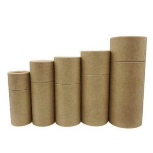 6 Färger Premium Kartong Tubes Case Packing Box Kraft Present för eterisk oljekflaska Barrel K05