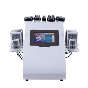 6 IN 1 Beauty Slimming Machine 40KHz Ultrasonic Cavitation Vacuum Radio Frequency Laser 8 Pads lipolaser Fat Reduction Equipment