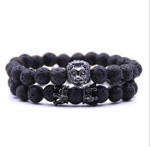 2PCS/set 2021 bead Charm bracelet buddha bracelets paracord natural stone lion bracelet men pulseras hombre bracciali uomo mens bracelets GC149