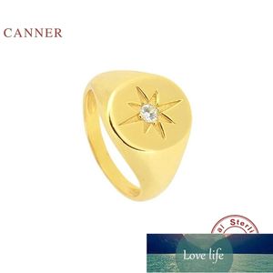 Canner Glossy Round Ottagkonal Star Ring 925 Sterling Silver Anillos Ringar För Kvinnor Lyxig Fine Smycken Bröllop Bague Bijoux Fabrikspris Expert Design Kvalitet