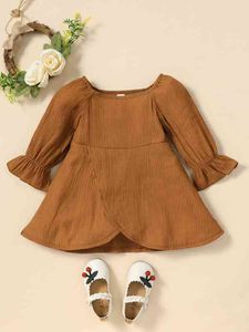 Baby Flounce Sleeve Tulip Hem Dress SHE