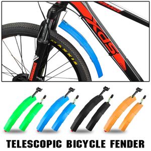 Telescopic Folding Bicycle Fender Set with Taillight MTB Mudguard Bicycle Front Rear Fender for Road Bike Mud Guard