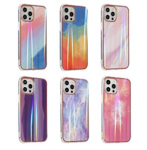 Aurora Clouds Phone Cases for iPhone 12 Mini 11 Pro Max XS XR 8 7 Plus Transparent Button Shockproof Protection Cover
