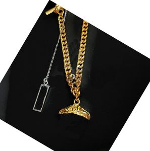 Wholesale yellow gold plated necklace for sale - Group buy luxury brand vintage big gold necklaces never fade K chain pendant classic stylehigh quality official latest models pendants for man for woman