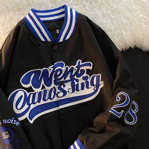 Brok om brev Mäns baseballjacka Unisex Kvinnors pojkvän stil Bomber Coat Varsity Couple Streetwear Coat