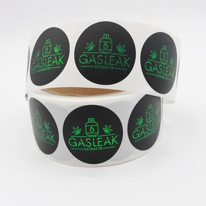 Etichetta adesiva adesiva personalizzata da 2 pollici Circle Black Matte Packagng Scatola di imballaggio in vinile impermeabile e adesivi sigillanti per sacchetti autosigillanti